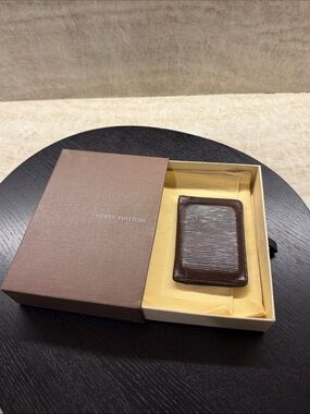 Louis Vuitton Dark Brown Epi Leather Credit Card Wallet With Box & Dustbag